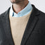 Textured Knit Blazer - Stretchable Wrinkle-Resistant Versatile Design with Contrast Accents