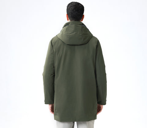 Water-Resistant Stretch Nylon Jacket with Detachable Hood