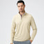 Luxury Men's Fleece-Knit Polo Shirt with Hidden Zipper Placket Soft and Textured Fabric