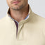 Luxury Men's Fleece-Knit Polo Shirt with Hidden Zipper Placket Soft and Textured Fabric