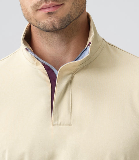 Luxury Hidden Zipper Fleece-Knit Polo