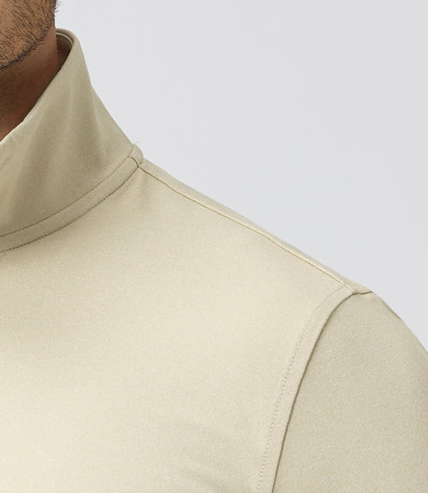 Luxury Hidden Zipper Fleece-Knit Polo