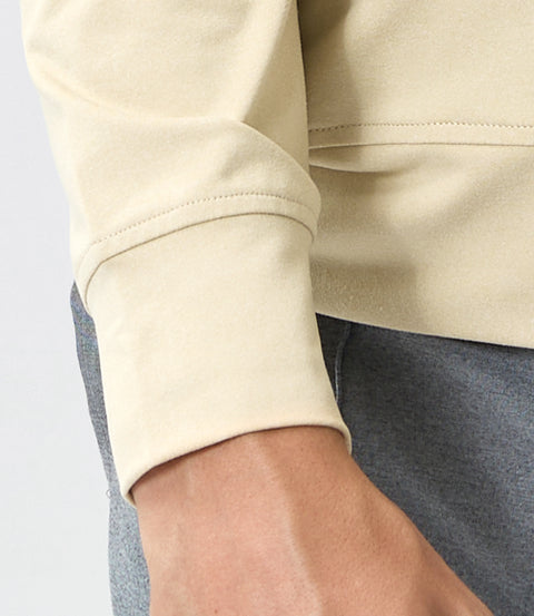 Luxury Hidden Zipper Fleece-Knit Polo