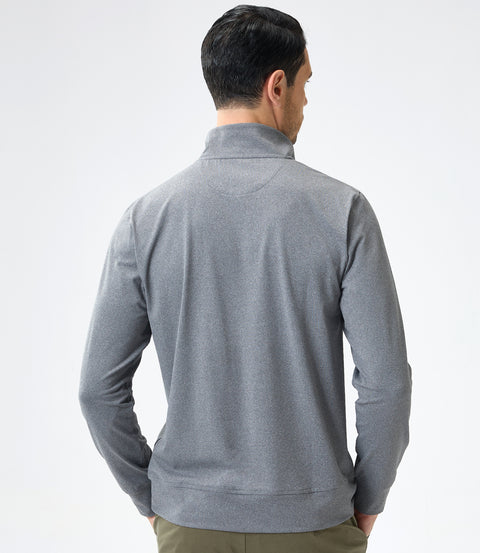 Luxury Hidden Zipper Fleece-Knit Polo