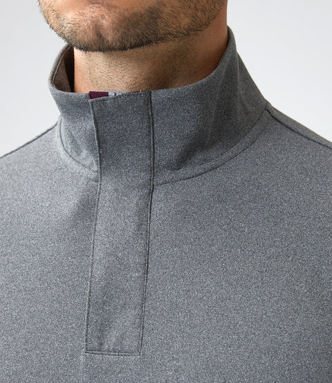 Luxury Hidden Zipper Fleece-Knit Polo